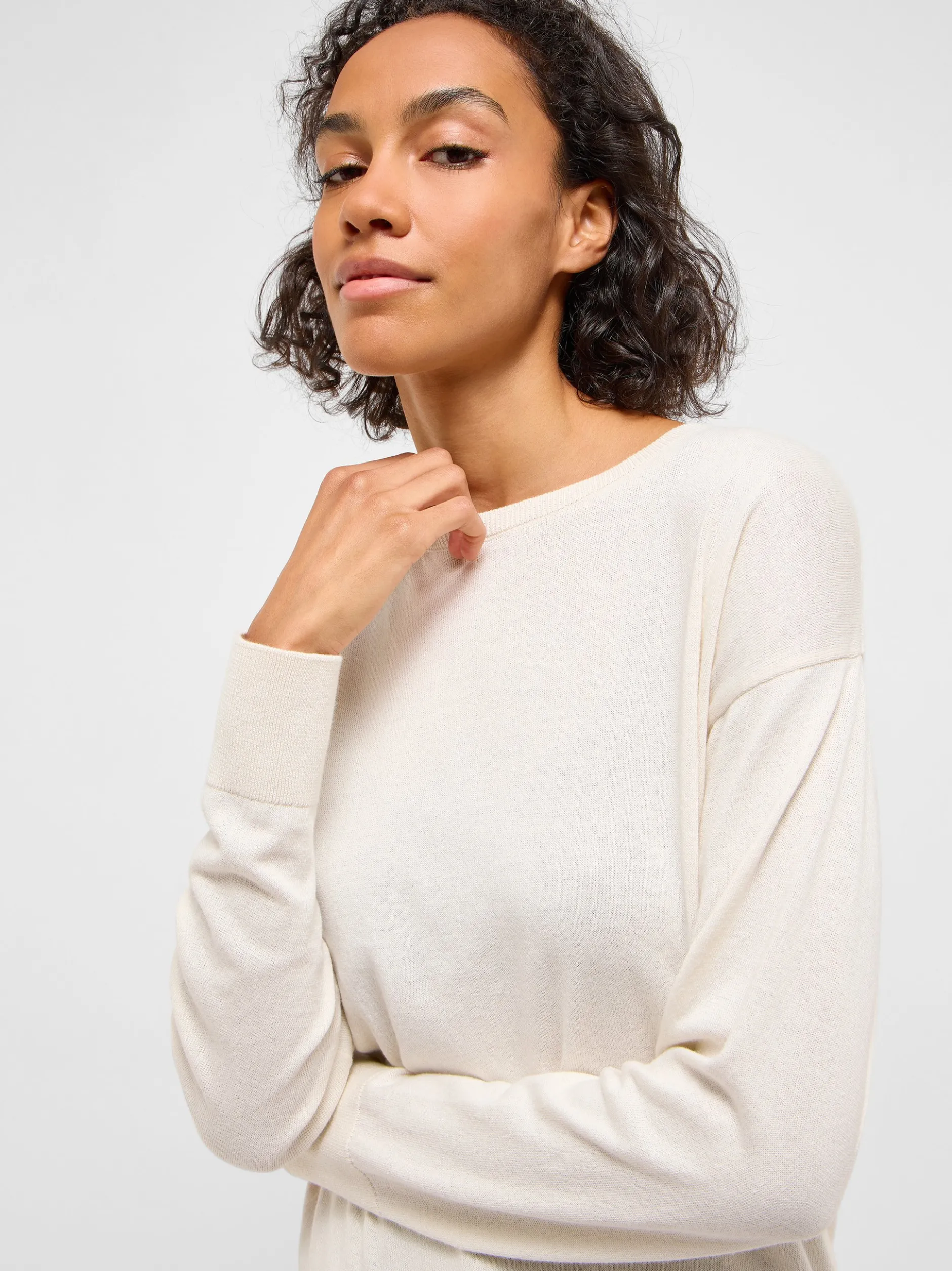 Mustang Damen Strickpullover in ecru - Ärmel: langarm