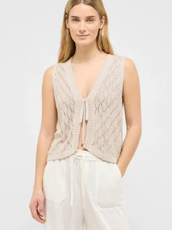 Mustang Damen Strickweste in beige