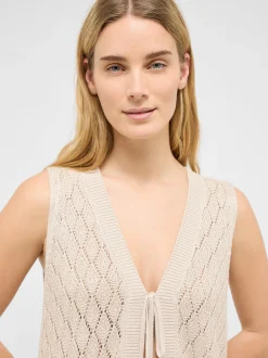 Mustang Damen Strickweste in beige