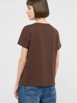 Mustang Damen T-Shirt in braun - Ausschnitt: Rundhals