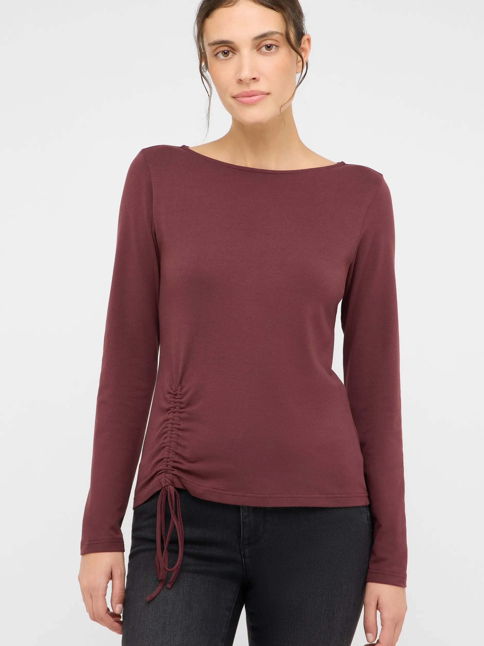 Mustang Damen T-Shirt in braun - Ausschnitt: U-Boot