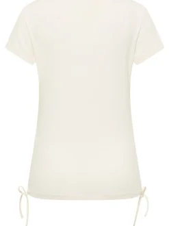 Mustang Damen T-Shirt in ecru - Ausschnitt: V-Ausschnitt