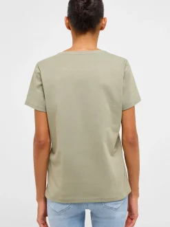 Mustang Damen T-Shirt in lind - Ausschnitt: Rundhals