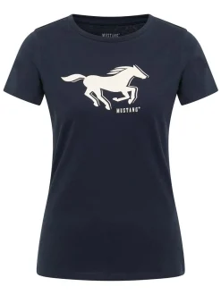 Mustang Damen T-Shirt in marine - Ausschnitt: Rundhals