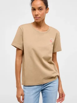 Mustang Damen T-Shirt in nougat - Ausschnitt: Rundhals