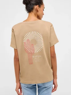 Mustang Damen T-Shirt in nougat - Ausschnitt: Rundhals