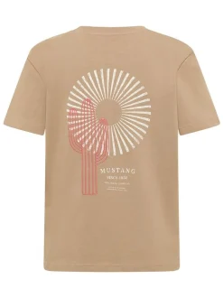 Mustang Damen T-Shirt in nougat - Ausschnitt: Rundhals