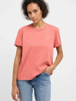 Mustang Damen T-Shirt in rosa - Ausschnitt: Rundhals