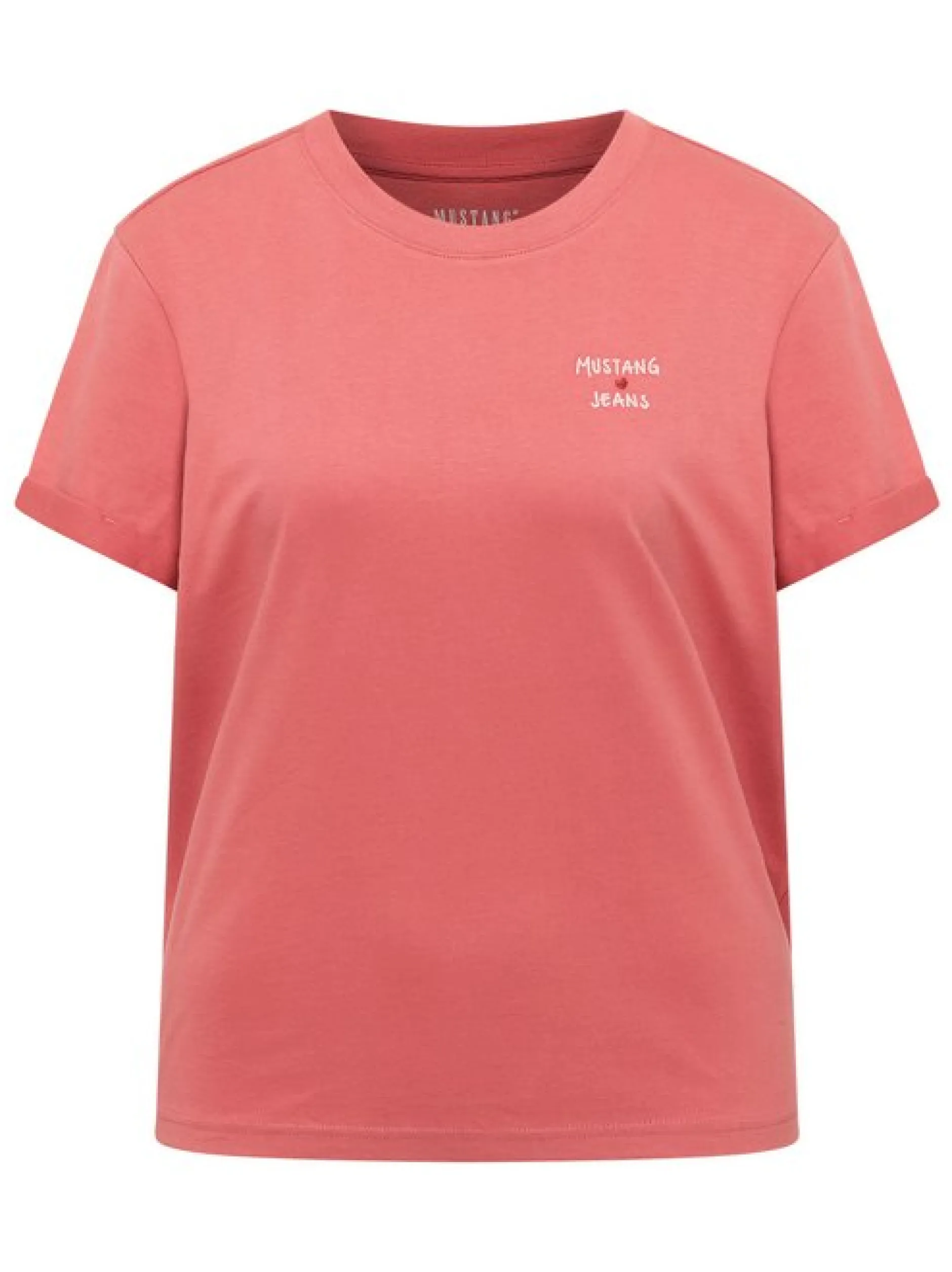 Mustang Damen T-Shirt in rosa - Ausschnitt: Rundhals