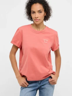Mustang Damen T-Shirt in rosa - Ausschnitt: Rundhals