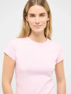 Mustang Damen T-Shirt in rosa - Ausschnitt: Rundhals