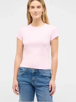 Mustang Damen T-Shirt in rosa - Ausschnitt: Rundhals