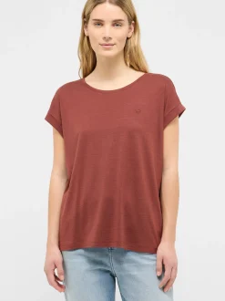 Mustang Damen T-Shirt in rot - Ausschnitt: Rundhals