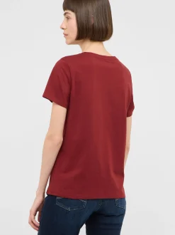 Mustang Damen T-Shirt in rot - Ausschnitt: Rundhals