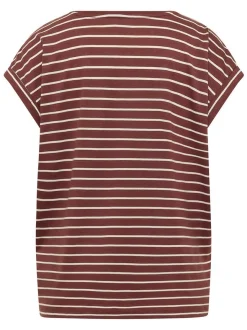 Mustang Damen T-Shirt in rot mehrfarbig - Ärmel: Halbarm