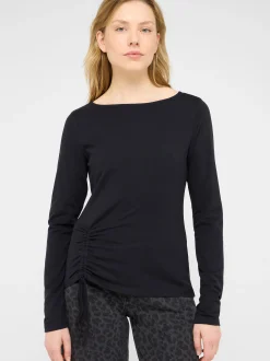 Mustang Damen T-Shirt in schwarz - Ausschnitt: U-Boot