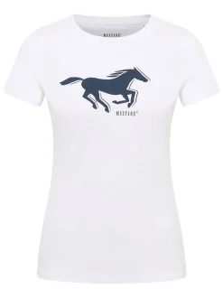 Mustang Damen T-Shirt in weiß - Ausschnitt: Rundhals
