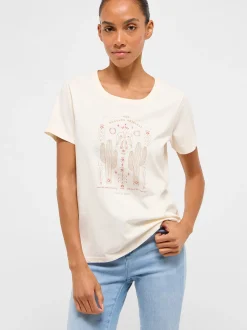 Mustang Damen T-Shirt in weiß - Ausschnitt: Rundhals