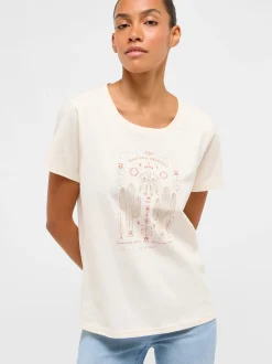 Mustang Damen T-Shirt in weiß - Ausschnitt: Rundhals