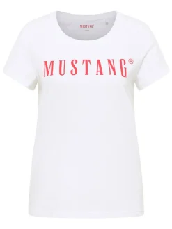 Mustang Damen T-Shirt in weiß - Ausschnitt: Rundhals