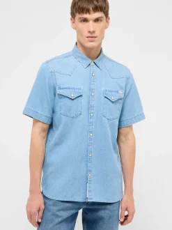 Mustang Herren Hemd in hellblau