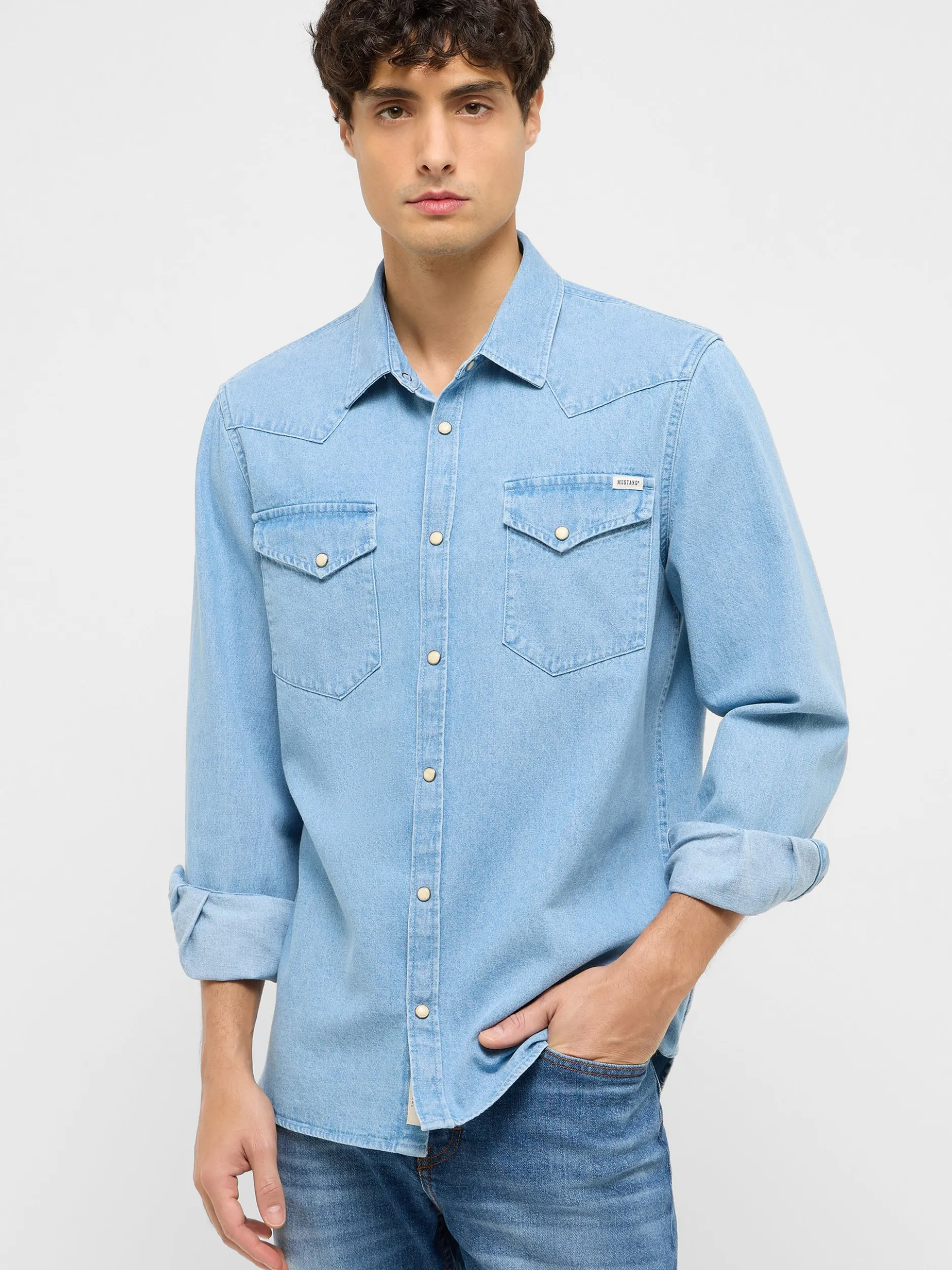 Mustang Herren Hemd in light stone