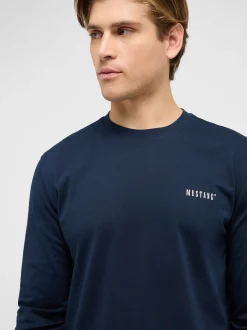 Mustang Herren Langarmshirt in blau - Ärmel: langarm