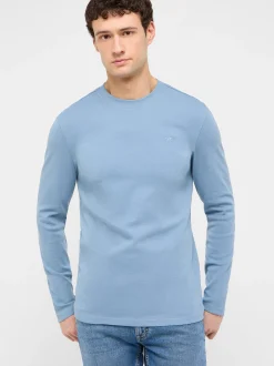 Mustang Herren Langarmshirt in hellblau - Ärmel: langarm