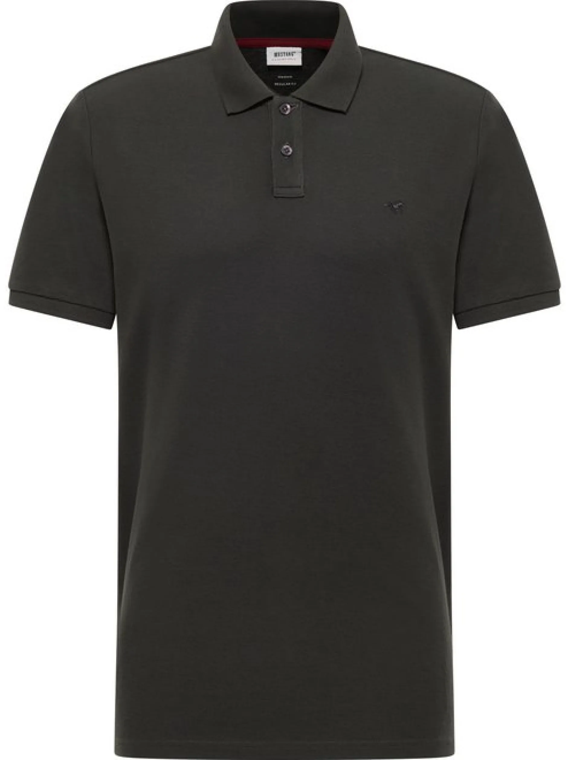 Mustang Herren Polo in anthrazit - Ausschnitt: Henley