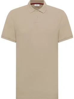 Mustang Herren Polo in beige - Ausschnitt: Henley