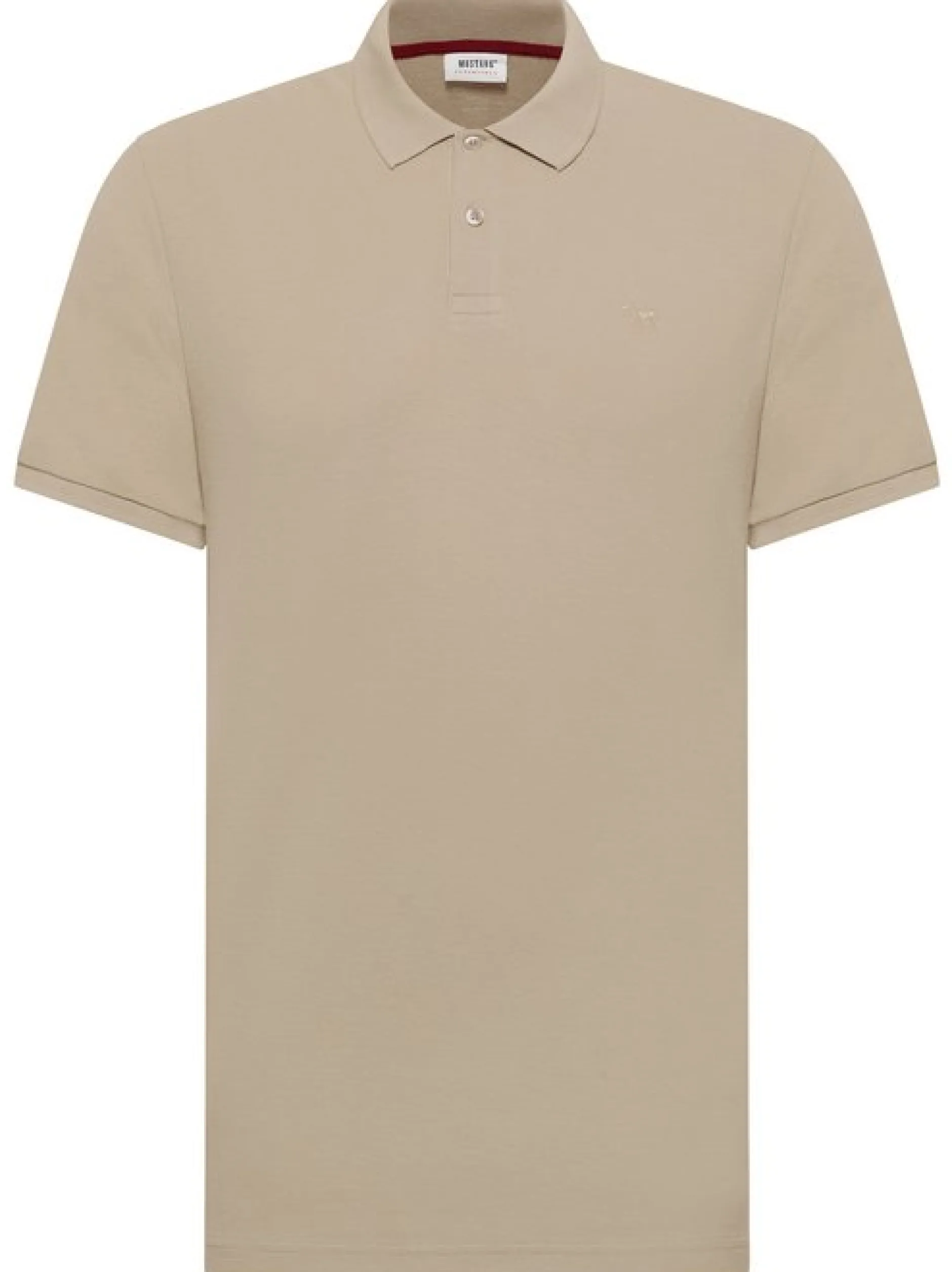 Mustang Herren Polo in beige - Ausschnitt: Henley