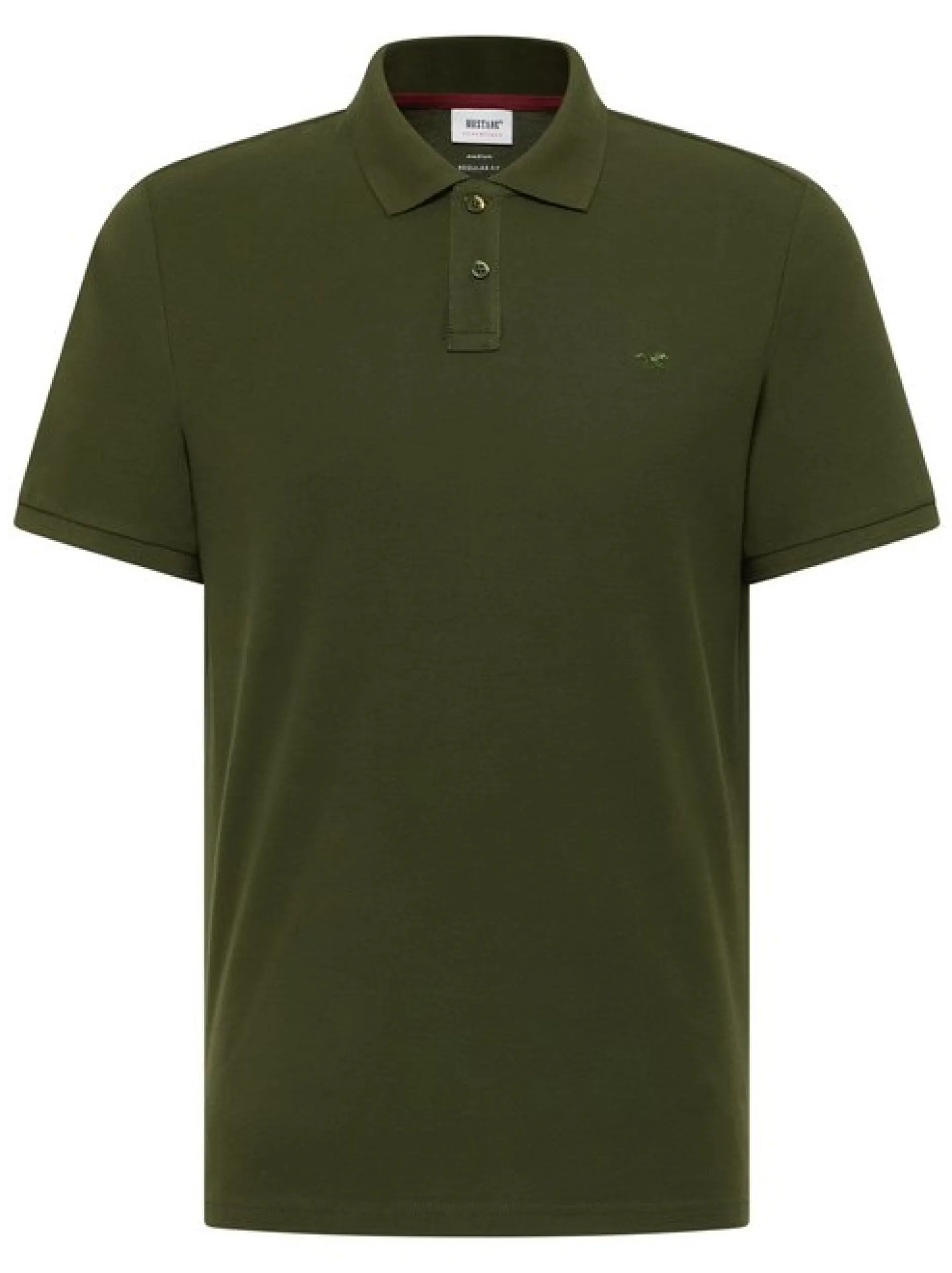 Mustang Herren Polo in grün - Ausschnitt: Henley