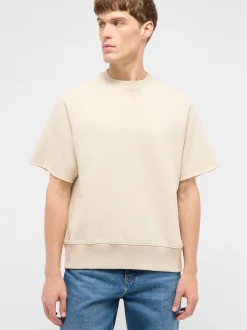 Mustang Herren Shirt in beige - Ausschnitt: Rundhals