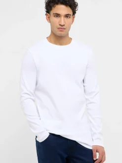 Mustang Herren Shirt in weiß - Ausschnitt: Rundhals