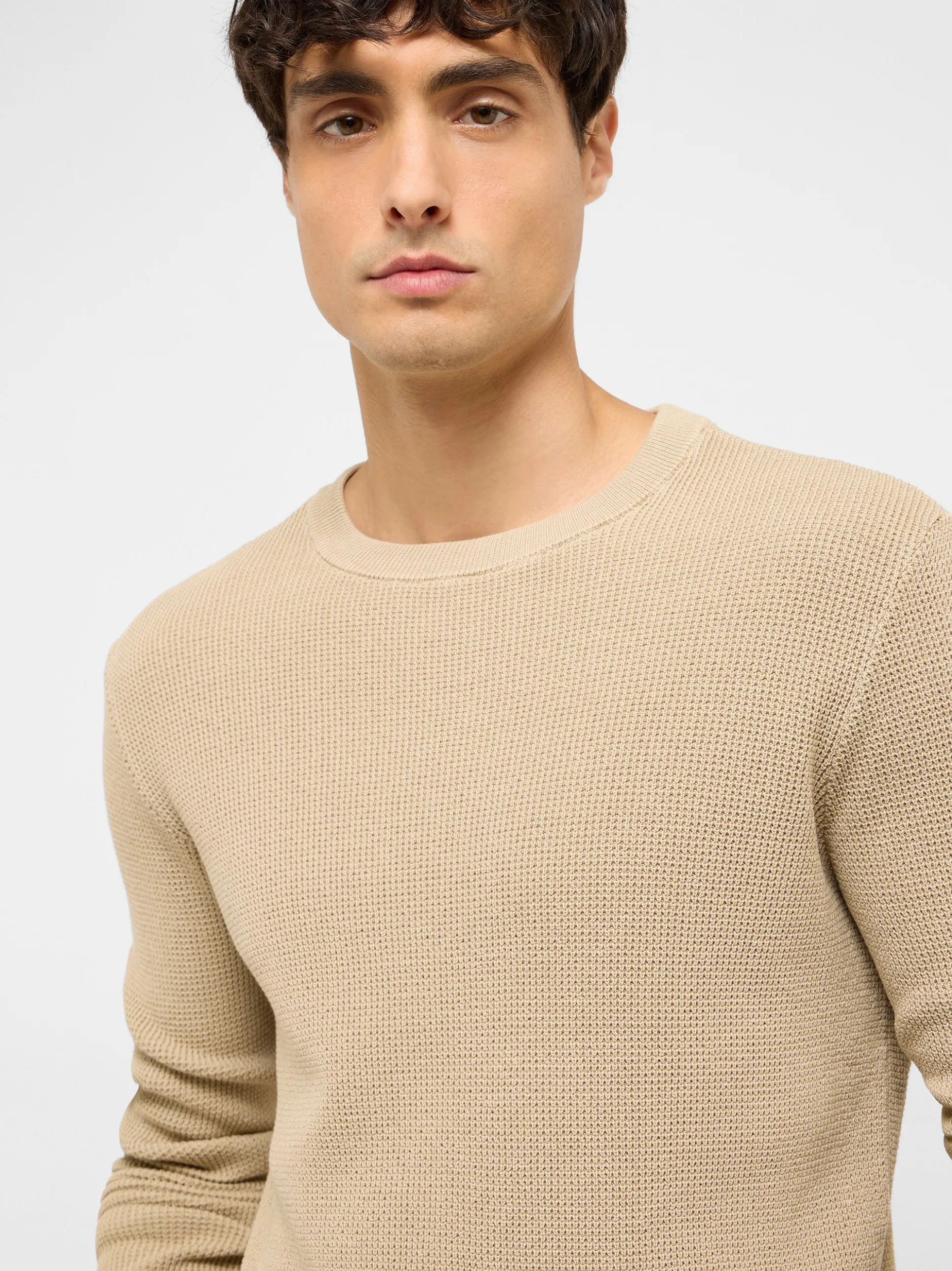 Mustang Herren Strickpullover in beige