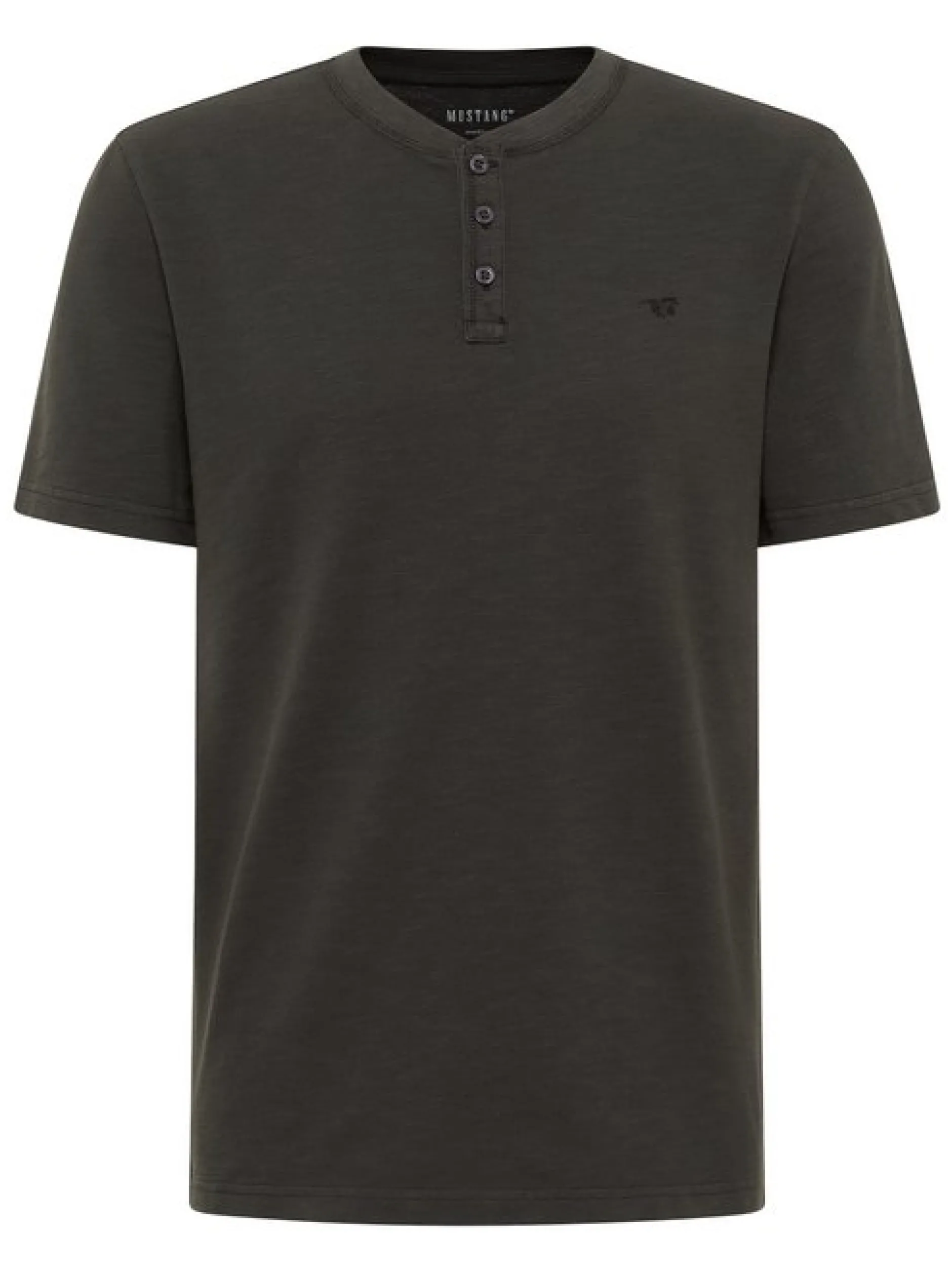 Mustang Herren T-Shirt in anthrazit - Ausschnitt: Henley
