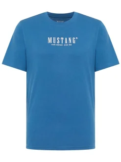 Mustang Herren T-Shirt in aqua - Ausschnitt: Rundhals