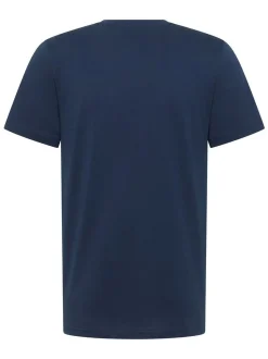 Mustang Herren T-Shirt in blau - Ausschnitt: Rundhals