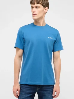 Mustang Herren T-Shirt in blau - Ausschnitt: Rundhals