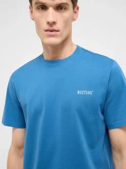 Mustang Herren T-Shirt in blau - Ausschnitt: Rundhals