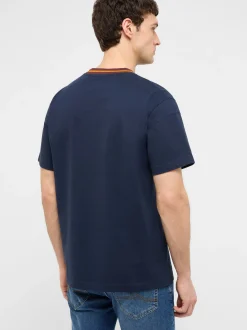 Mustang Herren T-Shirt in blau - Ausschnitt: Rundhals