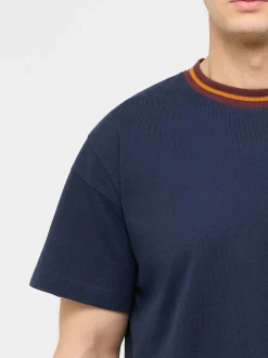 Mustang Herren T-Shirt in blau - Ausschnitt: Rundhals