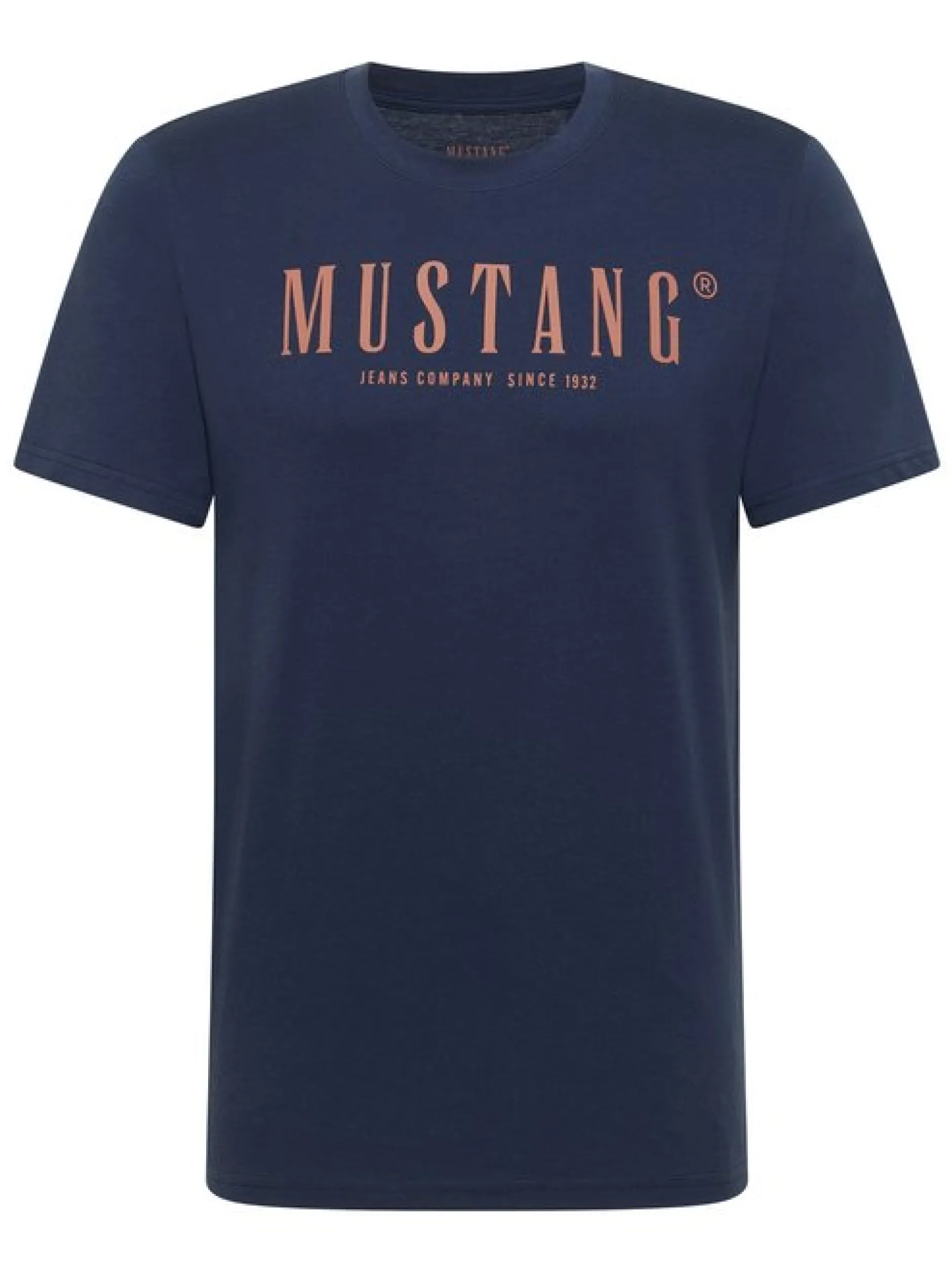 Mustang Herren T-Shirt in blau - Ausschnitt: Rundhals