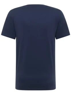 Mustang Herren T-Shirt in blau - Ausschnitt: Rundhals