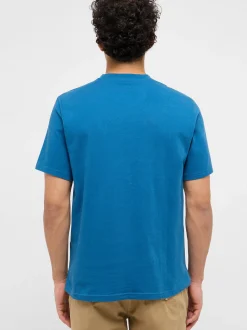 Mustang Herren T-Shirt in blau - Ausschnitt: Rundhals