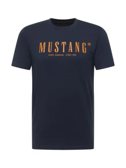 Mustang Herren T-Shirt in blau - Ausschnitt: Rundhals