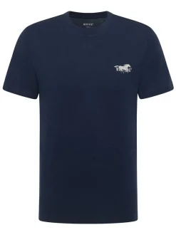 Mustang Herren T-Shirt in blau - Ausschnitt: Rundhals