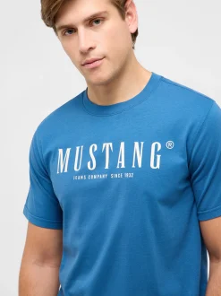 Mustang Herren T-Shirt in blau - Ausschnitt: Rundhals