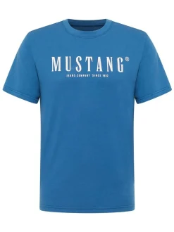 Mustang Herren T-Shirt in blau - Ausschnitt: Rundhals