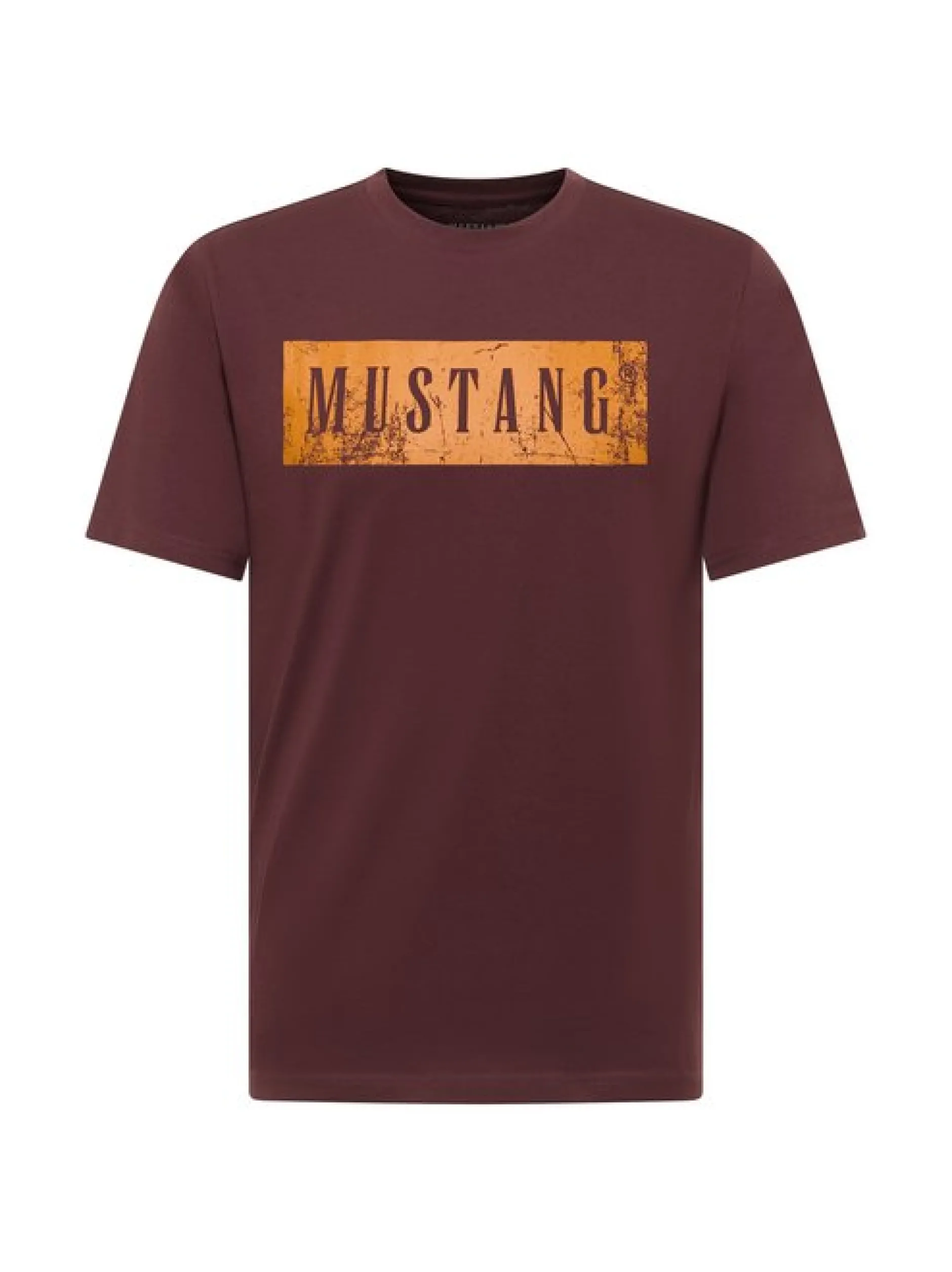 Mustang Herren T-Shirt in braun - Ausschnitt: Rundhals